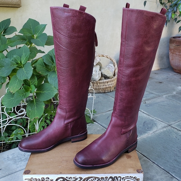 Chic Franco Sarto Bordeaux Leather Boots - Picture 6 of 11